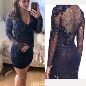 Roberto Cavalli Georgette lace beaded dress